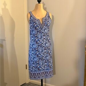 Magnolia Grace Brown and Blue Floral Dress